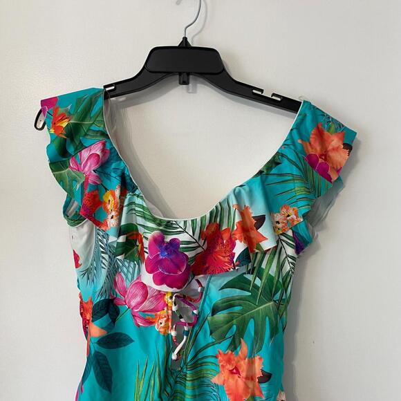 La Blanca Size 14 Women One Piece Tropicalia Off Shoulder Mio Swimsuit - Picture 3 of 6